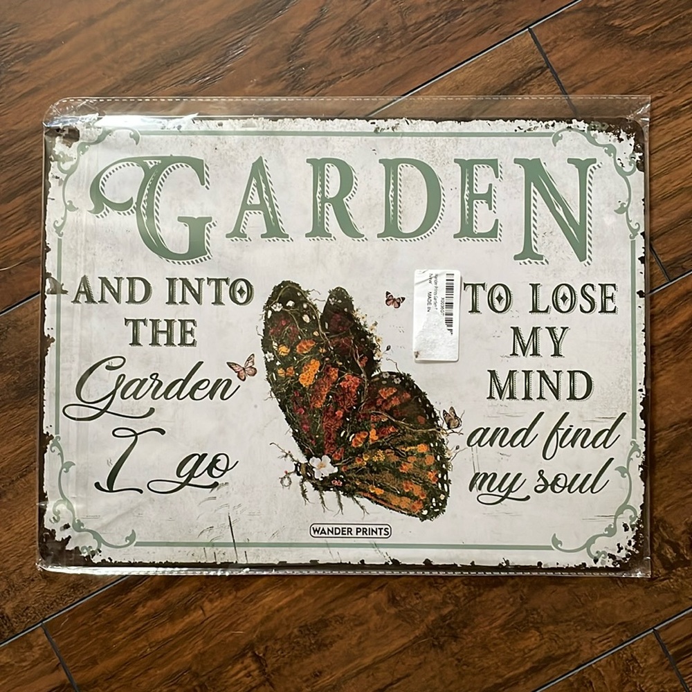 Metal garden sign